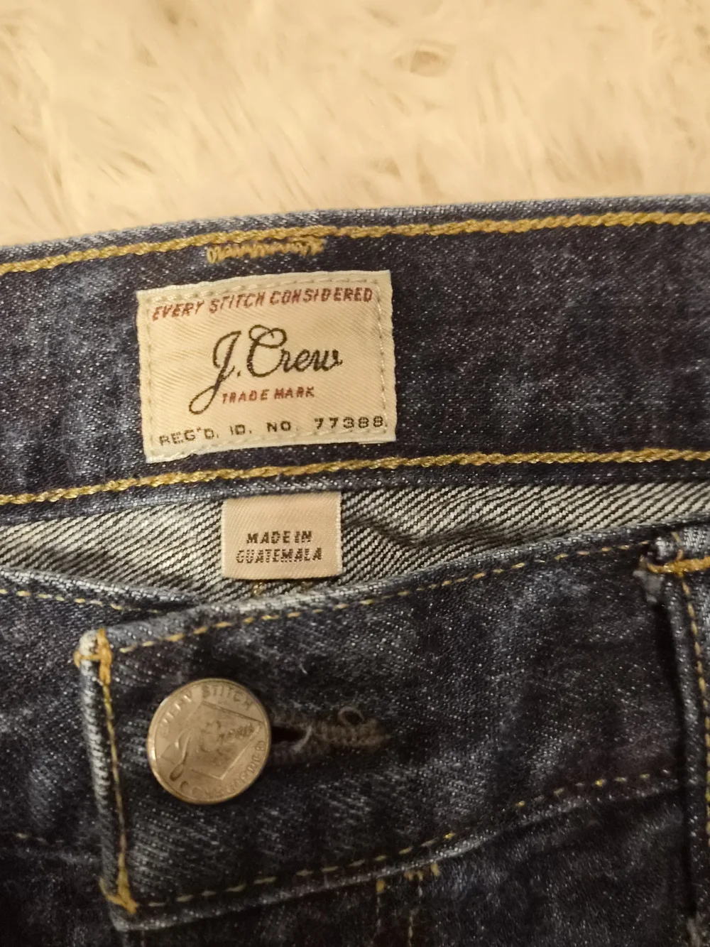 J Crew 770 Men's Dark Indigo Rigid Cotton Straight Taper Denim Jeans Size 34x34